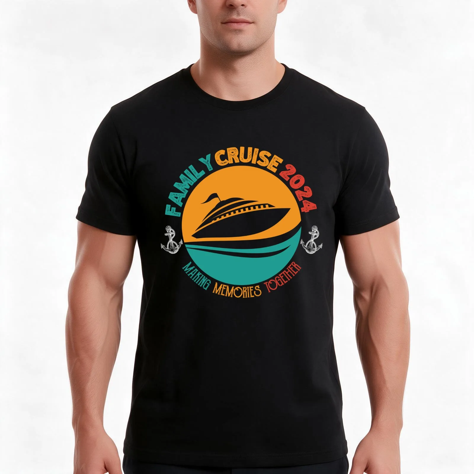 Family Cruise 2024 Making Memories Together Squad T-Shirt, Summer Casual Cotton Tee, Oversized Streetwear Tops, Unisex Men Women