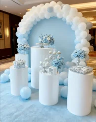 

Свадебные принадлежности, круглая подставка для десерта, цилиндры, черные прозрачные акриловые белые ментальные плинтусы, дисплей для свадебного бара qq284