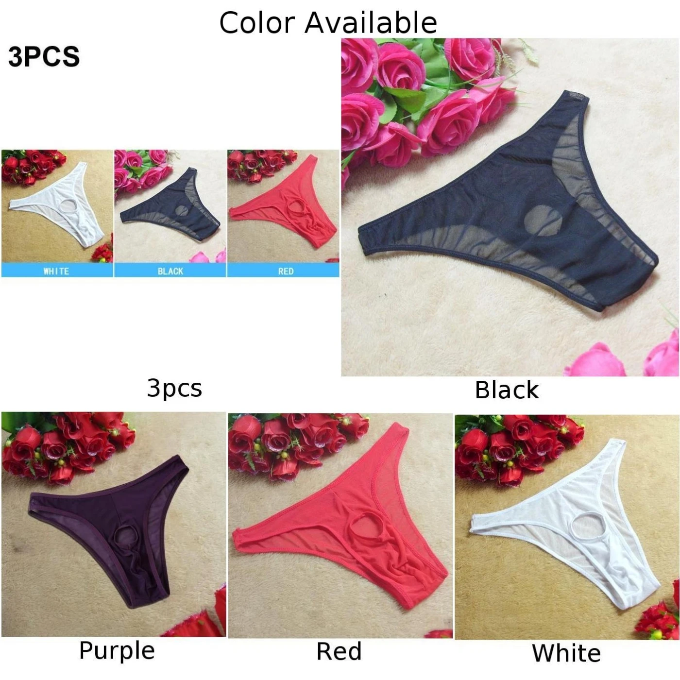 

Sexy Panties Men Breathable Bikini Lingerie Ultra-Thin Underwear Man Jock Straps Underpant With Hole Mesh Erotic Briefs Knickers