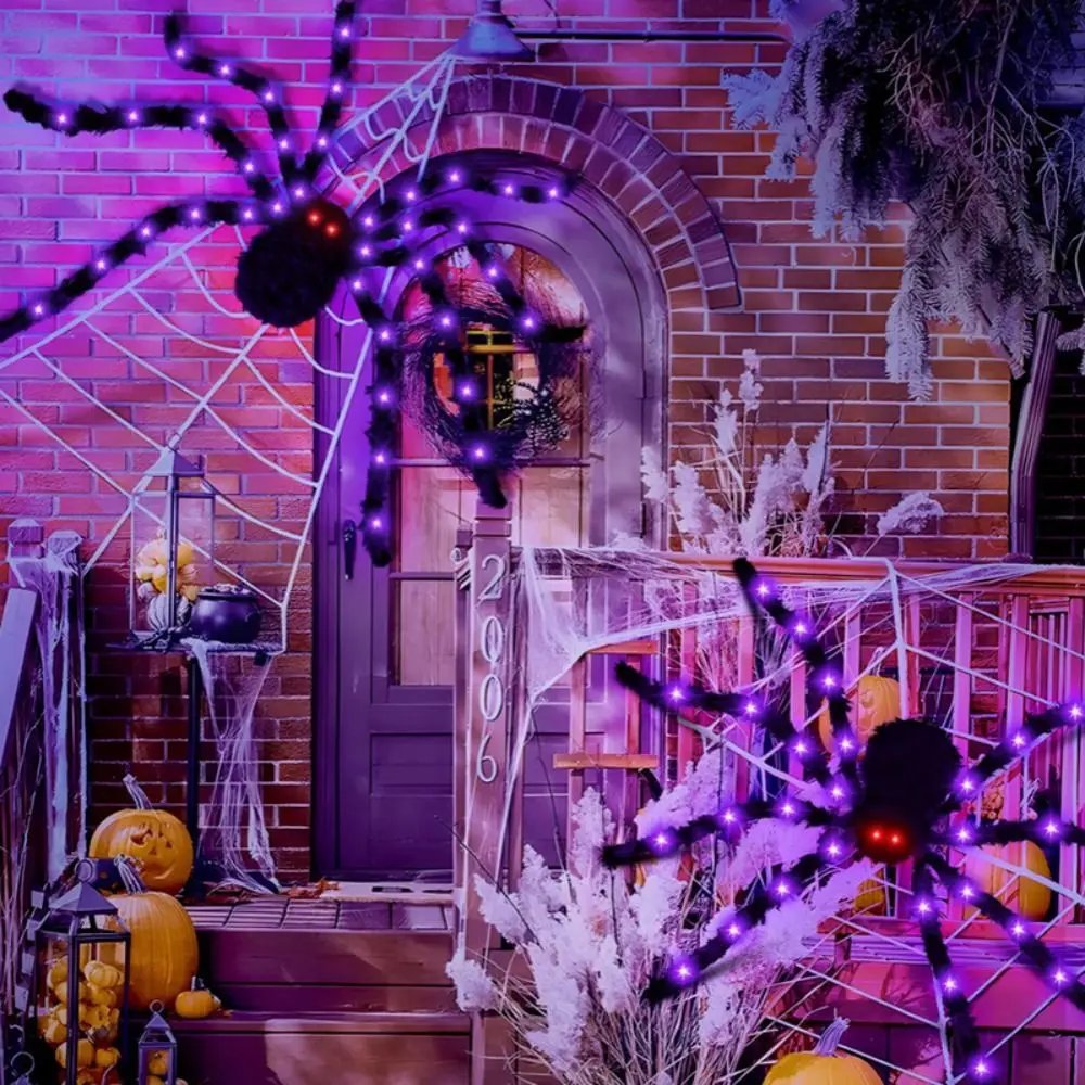 

Practical 8 Modes Halloween Spider Web Lights Waterproof 250 LEDs Luminous Halloween Spider 5m Hanging LED Spider Net Bar