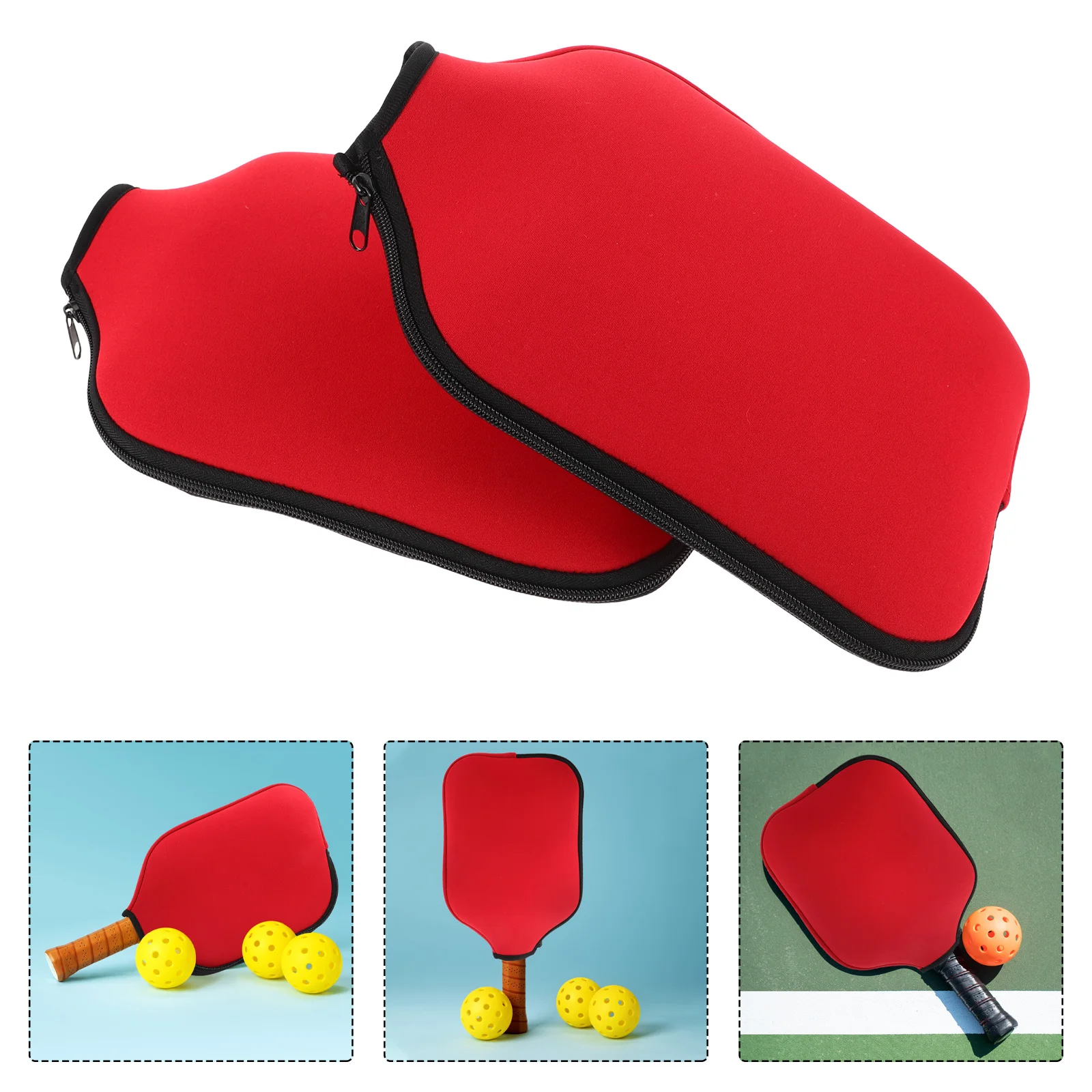 Housse de raquette de cornichon, 2 pièces, étui étanche pour batte de Tennis de Table, sac de pagaie, rangement antichoc, planche rouge