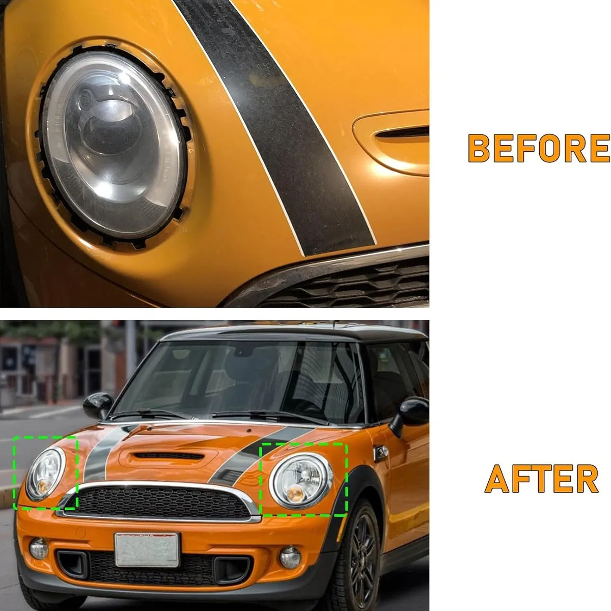 For BMW Mini Cooper F55 F56 F57 2014 2015 2016 2017 2018 Ring Cover Chrome Front Headlight cover cap Trim Car accessories view 3