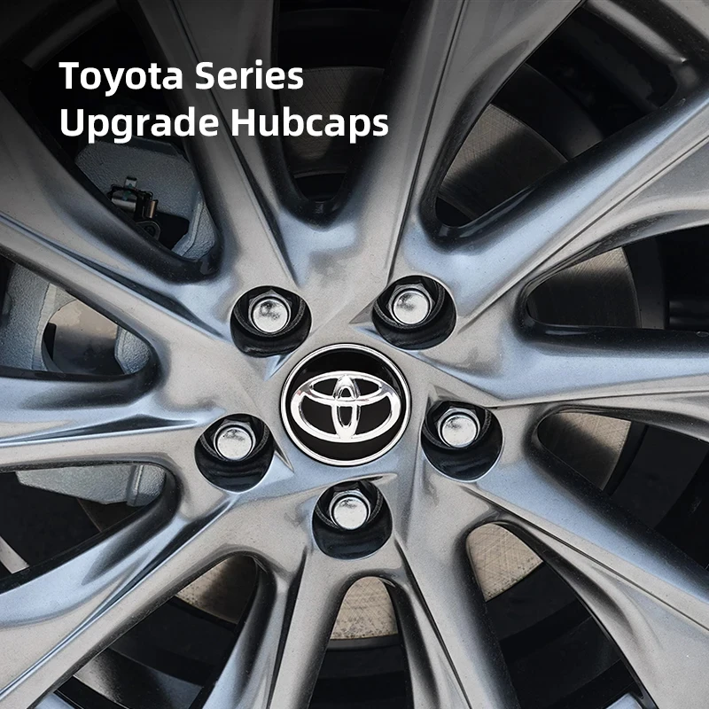 4 قطعة محور عجلات السيارة مركز قبعات حافة يغطي لتويوتا كورولا بريوس يارس Rav4 CHR Aygo هايلكس رايز كامري سيينا فينزا أكوا أفالو