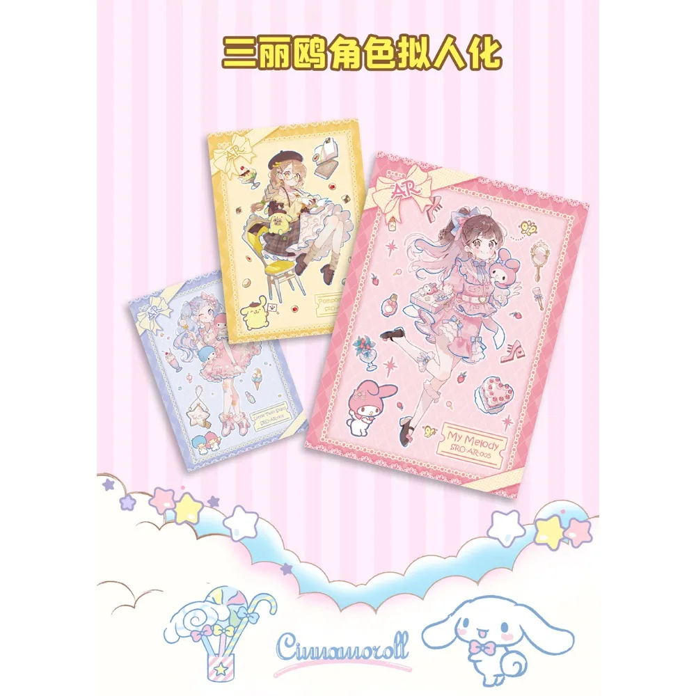 Original Sanrio Card For Child Hello Kitty My Melody Kuromi Cinnamoroll Character Inlay Limited Game Collection Card Kids Gifts