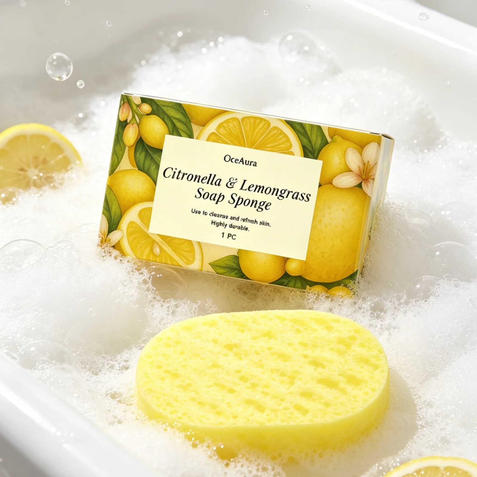 OceAura Body Scrub Sponge Deep Cleansing Remove Dead Skin Renewal Oil Control Gentle Exfoliation Skin Refreshing Shower Sponge