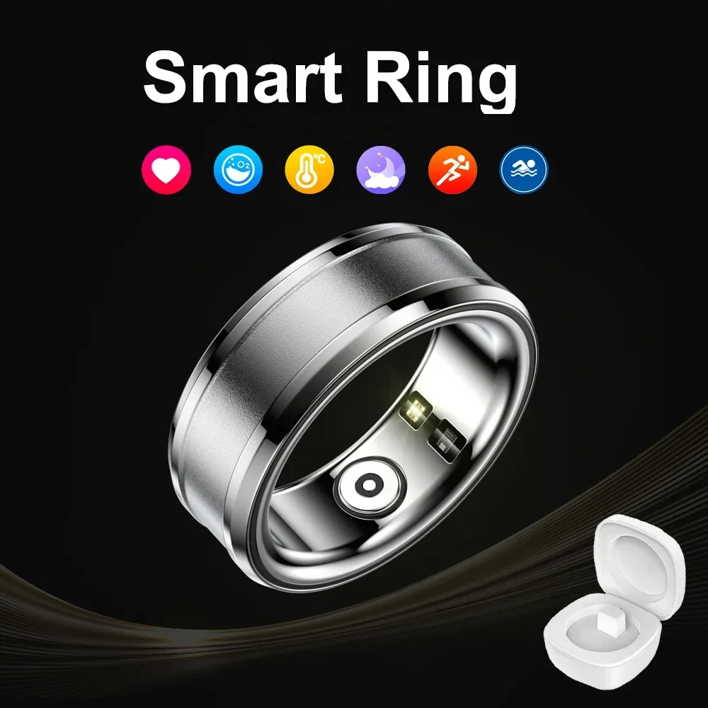 

Smart Ring Activity Fitness Tracker Heart Rate Sleep Monitor Blood Oxygen Blood Pressure Finger Ring for IOS Android Women Gifts