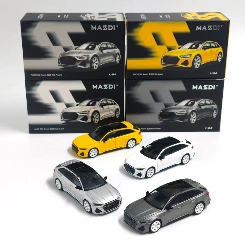 MASSDI 1:64 AUDI RS6 sedan alloy model, small proportion desktop ornament, adult collectible, gift for boys,Popular styles.