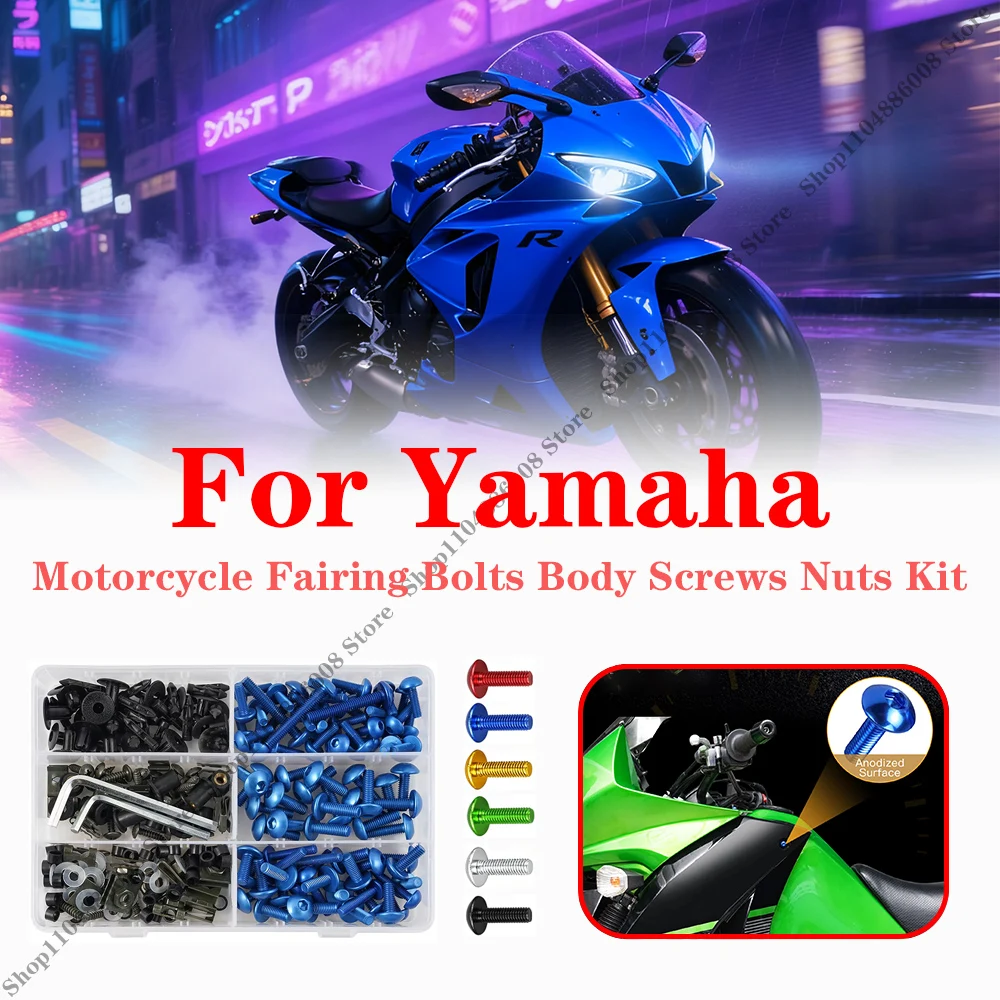 

223PCS M5 M6 Fairing Bolts Screws Kit For Yamaha YZF 600 1000 R1 R6 R3 R15 R25 T-MAX 530 Motorcycle Body Nuts Fastener Clips ﻿