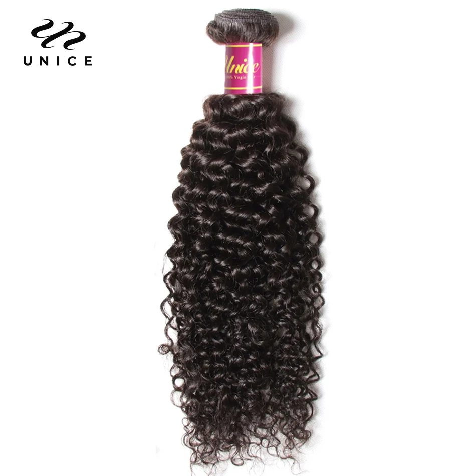 

Unice Hair Peruvian Curly Hair Bundles 1 Piece Human Hair Extensions 8"-26" 100% Remy Human Hair Weave Bundles Natural Color