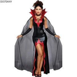 Women's Halloween Carnival Costume Witch Vampire Dress Patent Leather Prom Demon Vampire Girl Devil Costume Role Play Uniforms