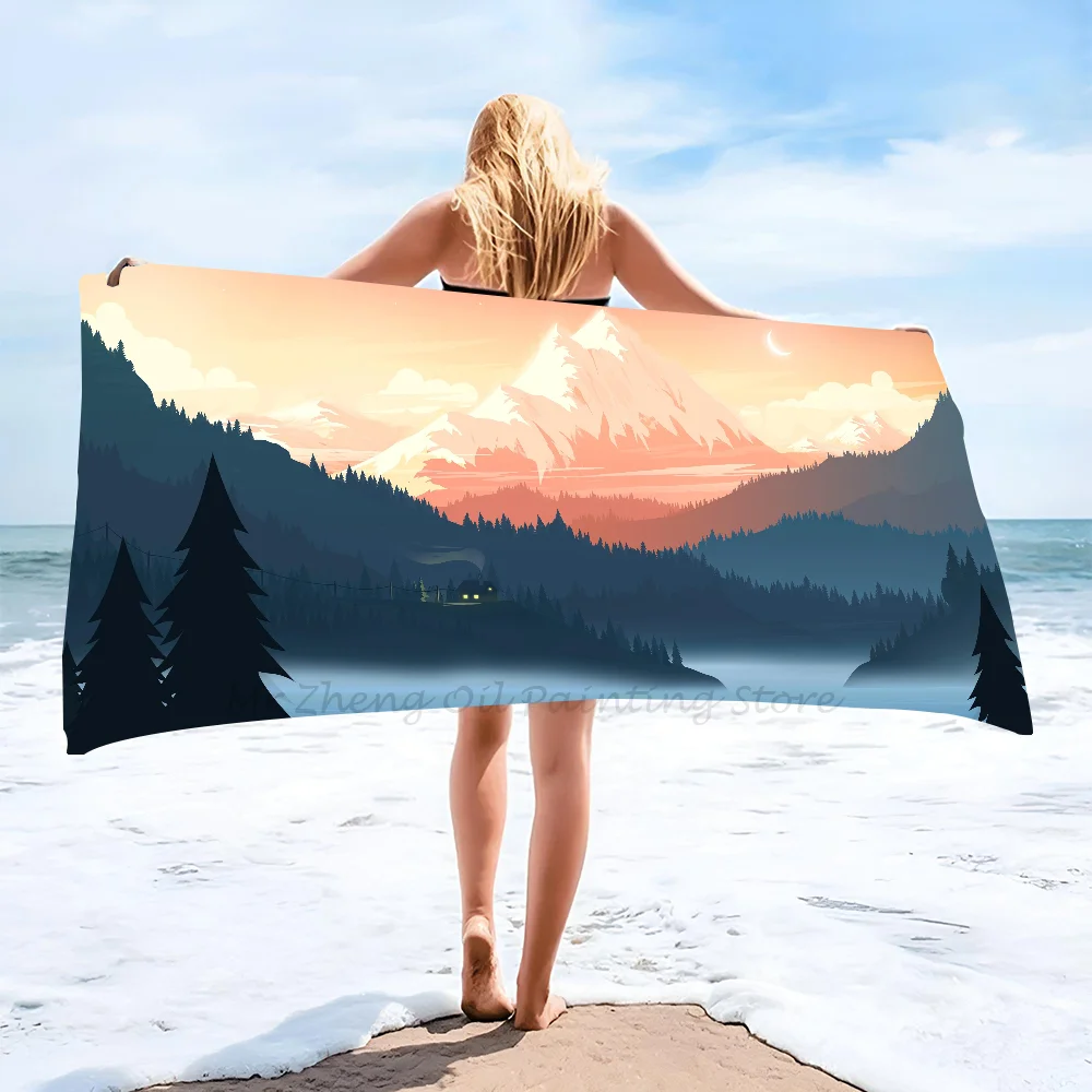 1pc Firewatch Towel Microfiber Beach Towel Quick Dry Kids Beach Blanket Soft Unisex Camping Pool Towel