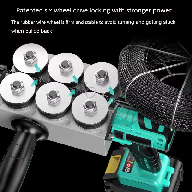 새로운 전기 스레딩 기계 리드 와이어 장치, 완전 자동 스레딩 도구 물 전기 기사 와이어 당기는 기계