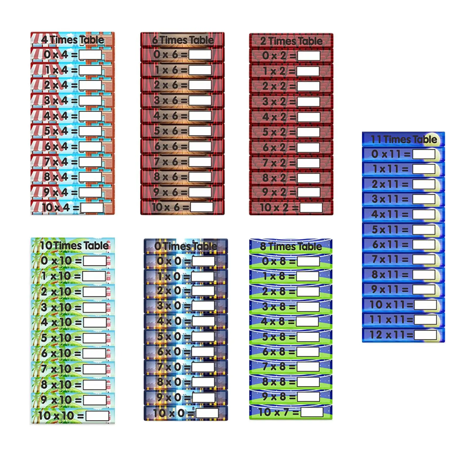 88 Pieces Multifunctional Multiply Card Erasable Multiplication Charts Gift