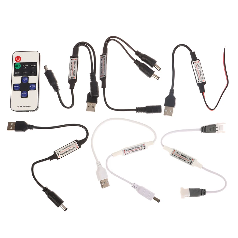 RF11 Remote LED Dimmer Controller For LED Strip Lights DC 5V-24V Neon Light 5050 / 2835/ COB Brightness Adjustment Dimming