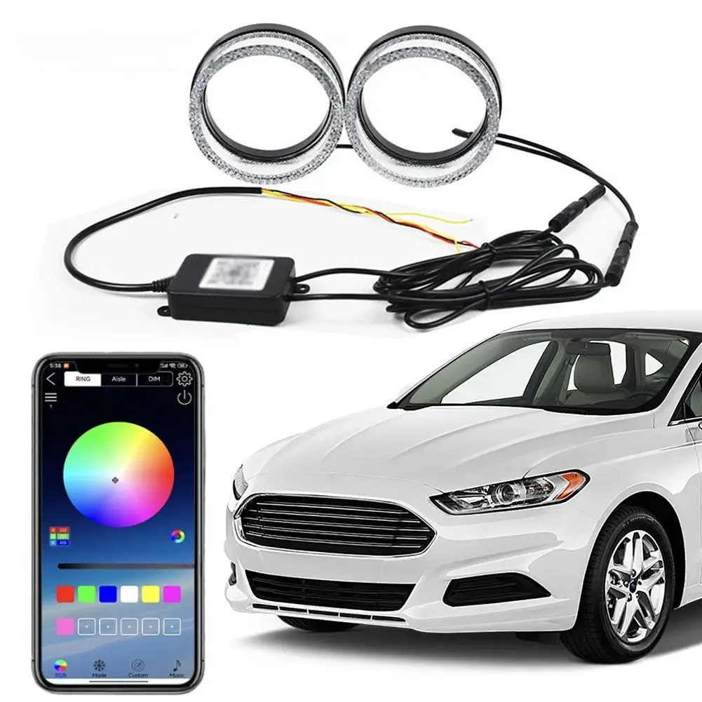 

2,5/3 "5D Symphony Led Angel Eyes Фара RGB LED Halo Ring Light APP Control DRL Дневные ходовые огни с указателем поворота