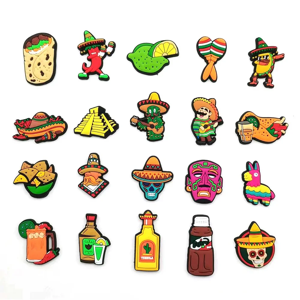 Mexican Food Shoe Decoration for Crocs Shoe Charms Shoe Accessories Sandal Decorate for Men Women Kids Party Gifts