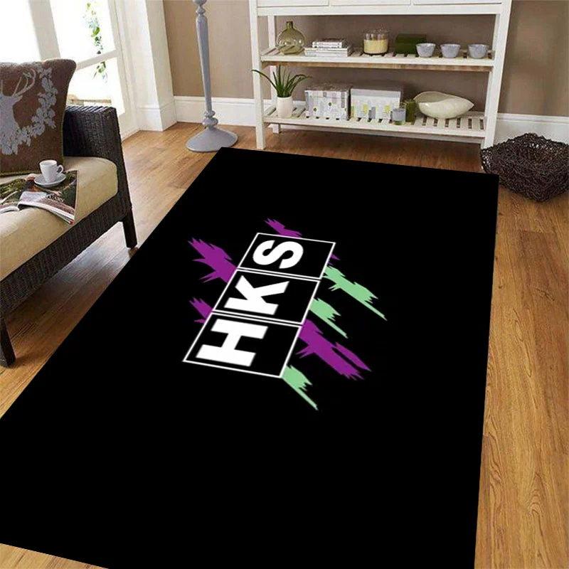 H-HKS Racing Carpet Floor Mat Racing Cool Moto Display Motorcycle Display Mat Bedroom Hallway Anti-slip Home Decoration Rug