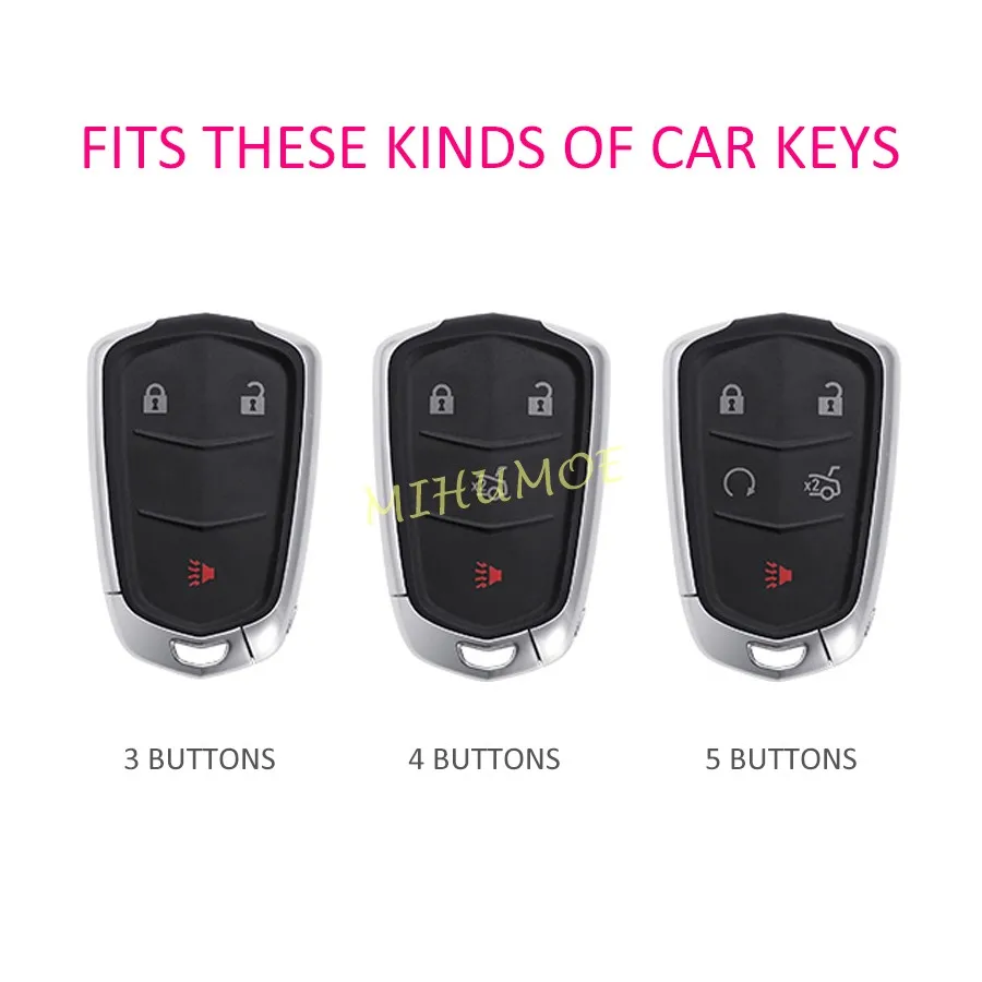 3 4 5 Buttons Car Remote Key Fob Cover Case For Cadillac XT4 XT5 XT6 CT6 SRX ATS XTS CTS Escalade Accessories Zinc Alloy