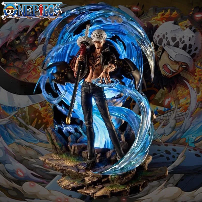 

41cm One Piece Trafalgar D Water Law Anime Figure GK Manga Statue Lightable PVC Action Figurine Collectible Model Toys Gift