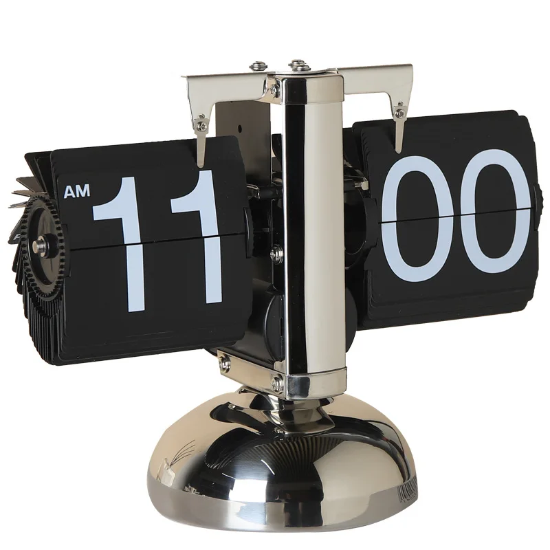 Automatic page turning clock, living room TV cabinet, home decoration ornament, simple small balance, mechanical desk clock