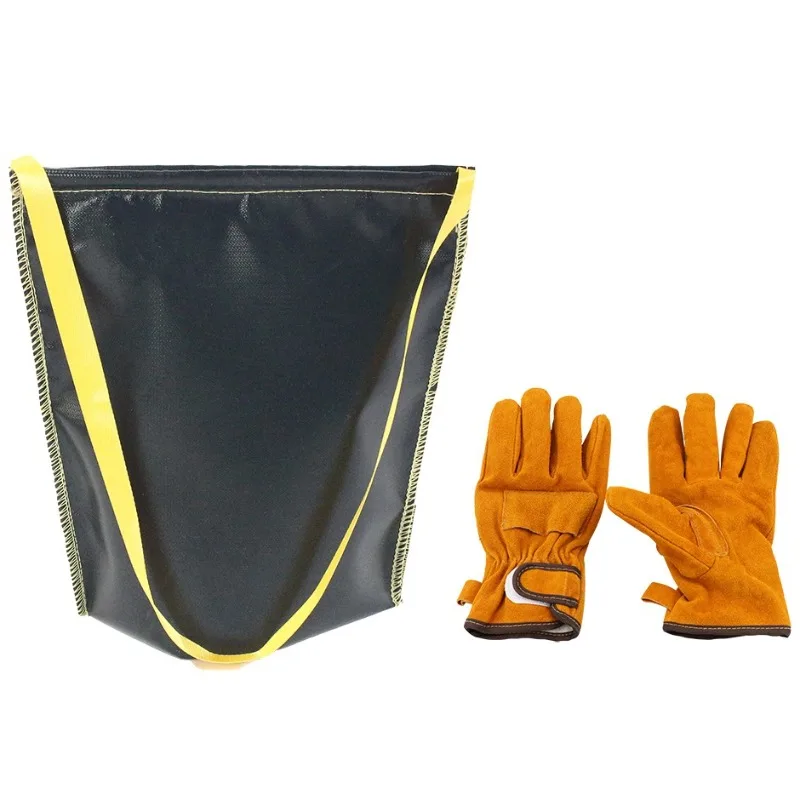 حقيبة تخزين الفحم من كامب فاير - حقيبة قماش سوداء مقاومة للحريق لنقل الشواء والفحم في الهواء الطلق #2