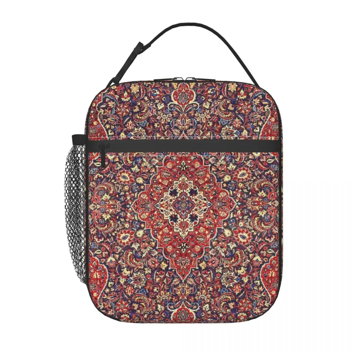 Antique Bohemian Persian Silk Carpet Insulated Lunch Bags Women Boho Kilim Style Resuable Cooler Thermal Food Lunch Box School