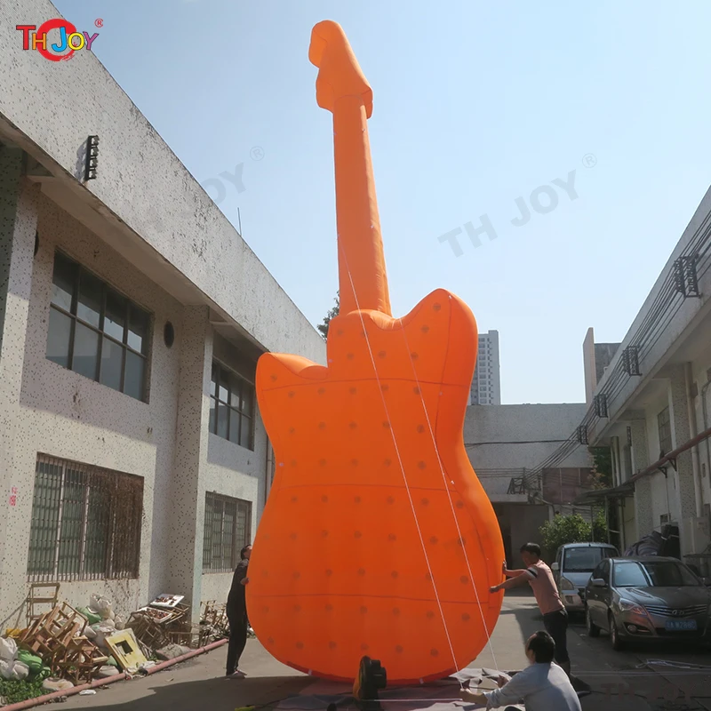 Настроить уличную гигантскую надувную гитару, модель, большой рекламный концертный музыкальный инструмент, гитара для украшения магазина