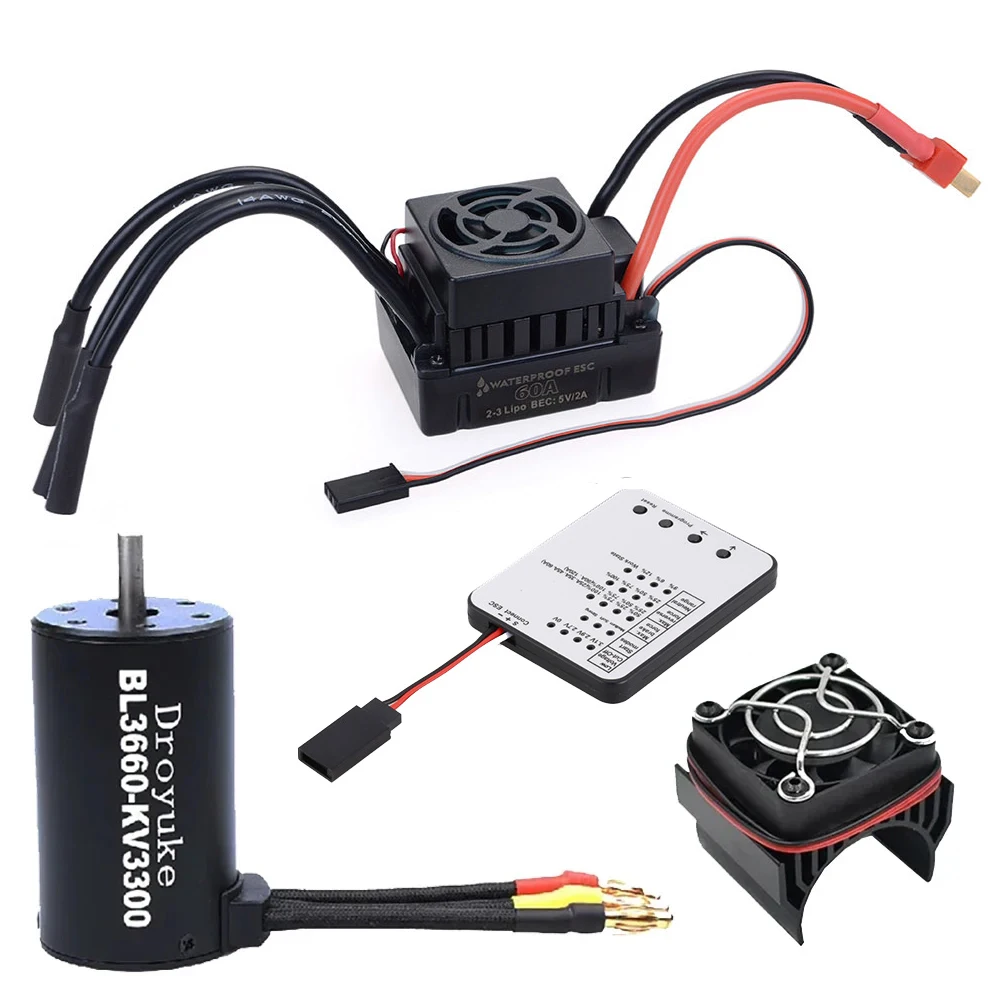 

Водонепроницаемый бесщеточный двигатель 3660 2600KV/3300KV с комбинированным ESC 60A для 1/10 1/12 RC автомобиля грузовик игрушечный