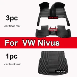 Car Floor Mats For VW Nivus 2018-2022 DropShipping Center Auto Interior Accessories 100% Fit Leather Carpets Rugs Foot Pads