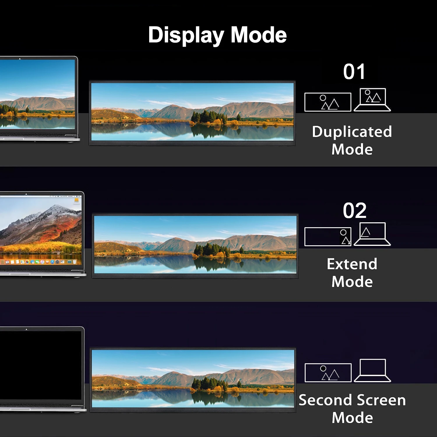 Imagem -05 - Monitor Touchscreen Portátil 2k 2560x720 Hdmi Tipo-c Tela Secundária Ips Cpu Gpu Ram Monitoramento de Temperatura 145