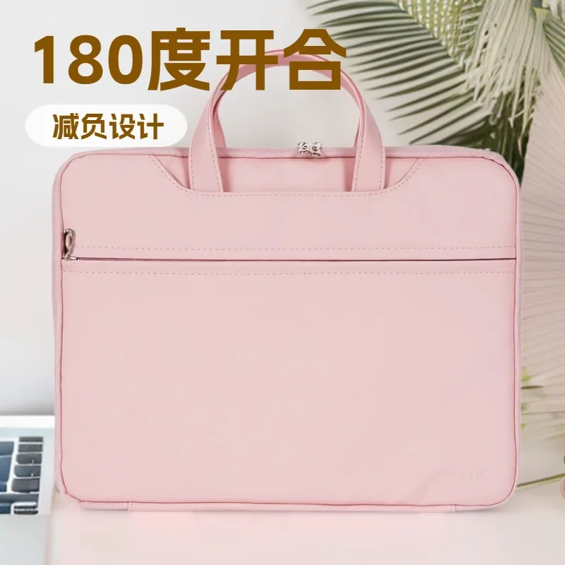 Laptop laptop bag fully open and closed men's and women's briefcases are suitable for simple business gray