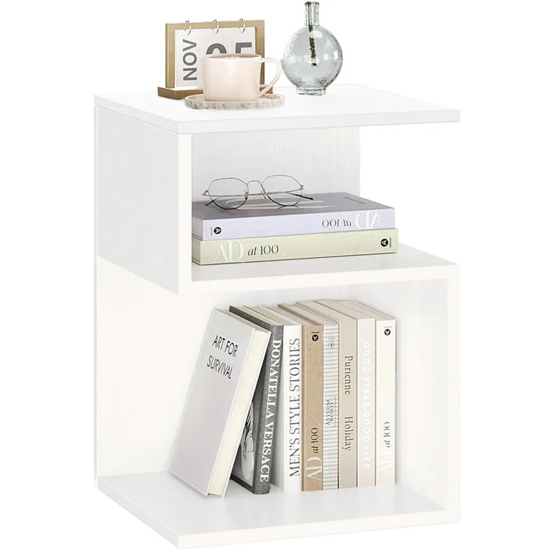 

Minimalist three-story bedside table with open storage space, suitable for Japanese-style bedrooms