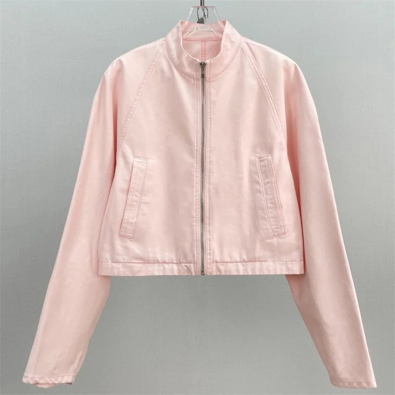 women's jacket 2026 Autumn New Retro Pure Cotton Women's Coat Zipper slim fit women's long sleeved shirt denim jacket y2k