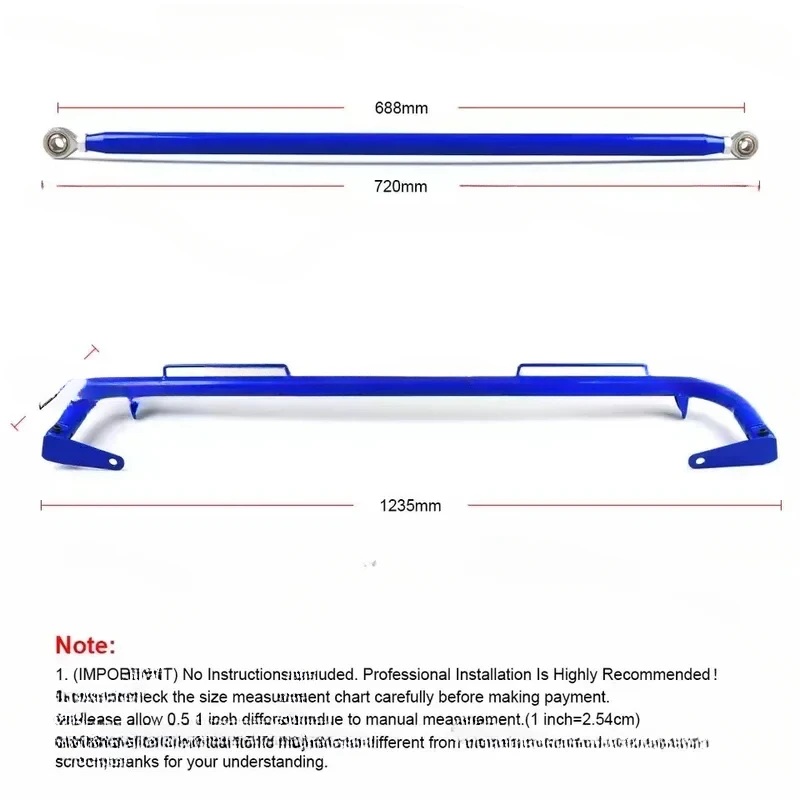 Modified 49-Inch Racing Holder Chassis Rail Tie , Suitable For 4- 5- 6-Point Seat Belt Guard Rod