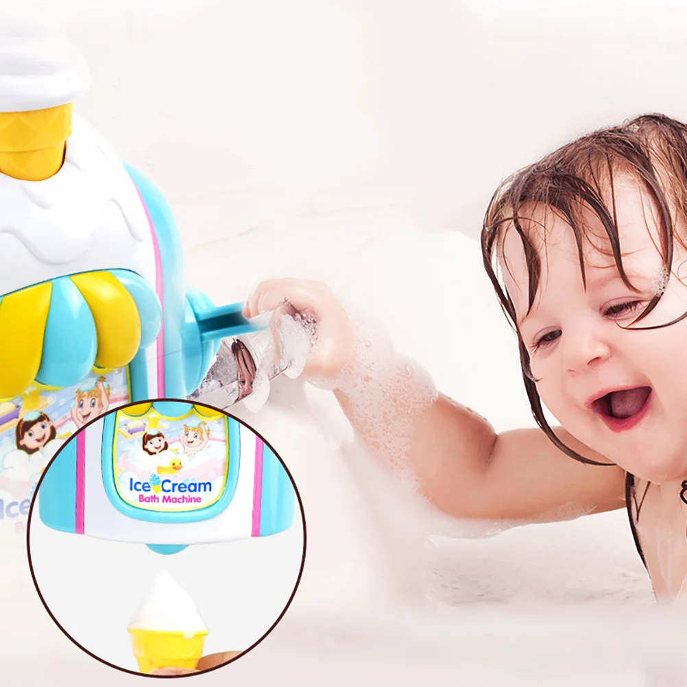 Mesin gelembung es krim, aksesoris mandi bayi Playthings mainan Blower anak perempuan Set mobil pembuat Abs anak-anak