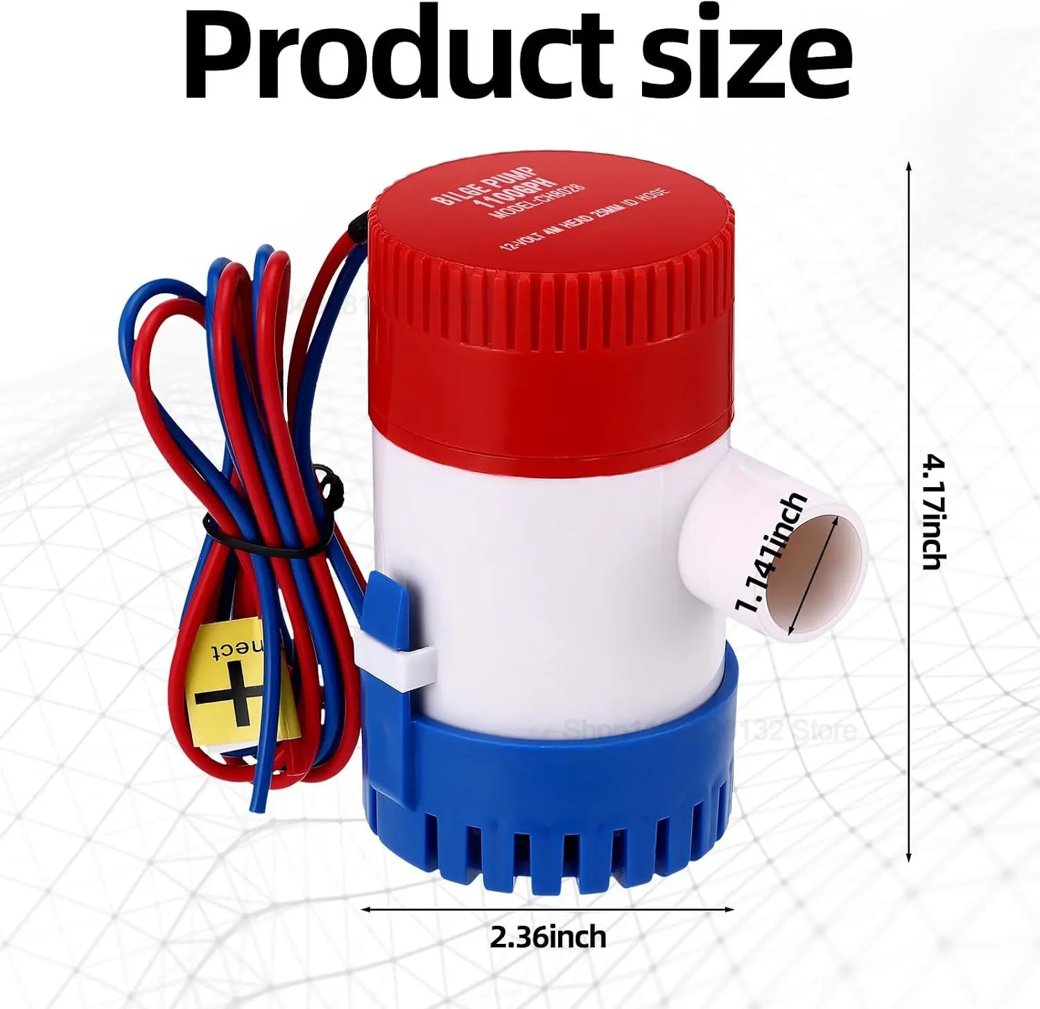Boat Bilge Pump 12V 1100GPH Submersible Electric Boat Bilge Automatic Water Pump for Ponds Pools Spas Caravan Rv Submersible