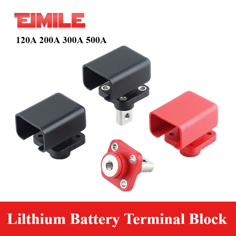 120/200/300A 500A Square Energy Storage Terminal Lithium Battery Connector Copper Wall Penetrating Screw Type Terminals Block