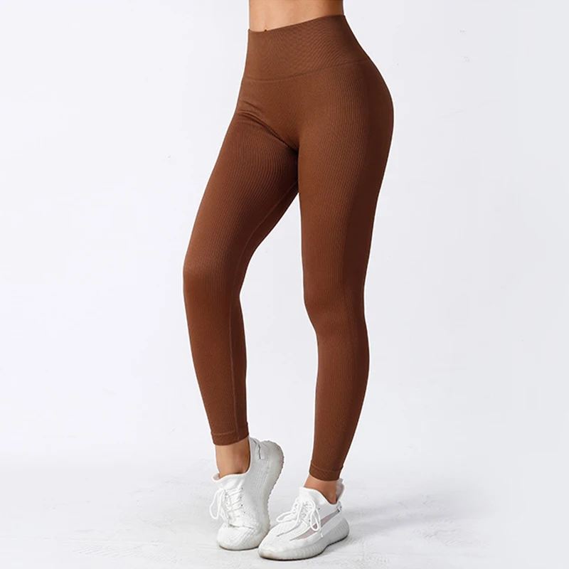 اللياقة البدنية سلس الجوارب السراويل الخريف عالية الخصر ضئيلة الرياضة طماق النساء مريحة تهوية مرونة الصلبة سراويل مخططة #6