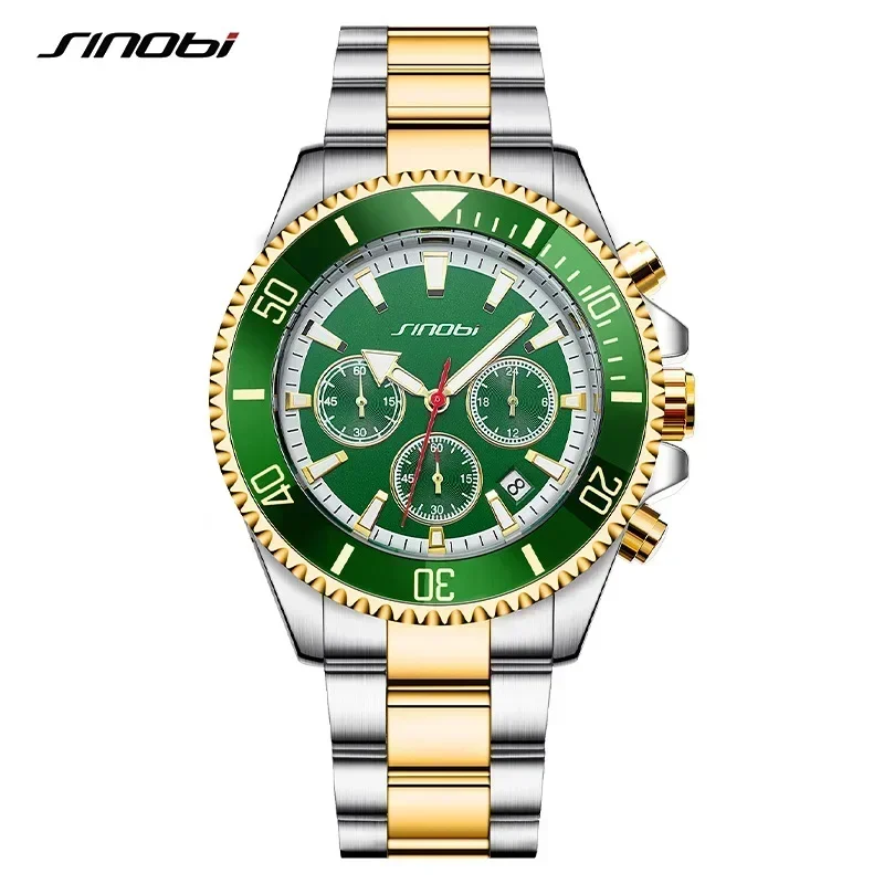 

Лидер продаж, мужские часы, мужские многофункциональные деловые часы с водным призраком, мужские часы с маленькой иглой, светящиеся водонепроницаемые часы 9863