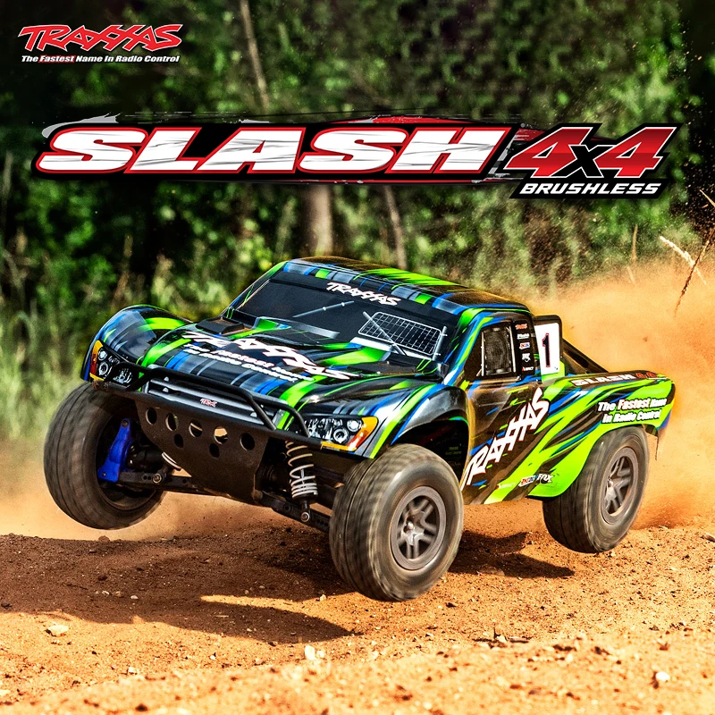 Traxxas-Véhicule d'escalade tout-terrain à grande vitesse, 4 roues motrices, télécommande Slash, électrique, sans balais, Bl2s, carte courte, Rtr, 1/10