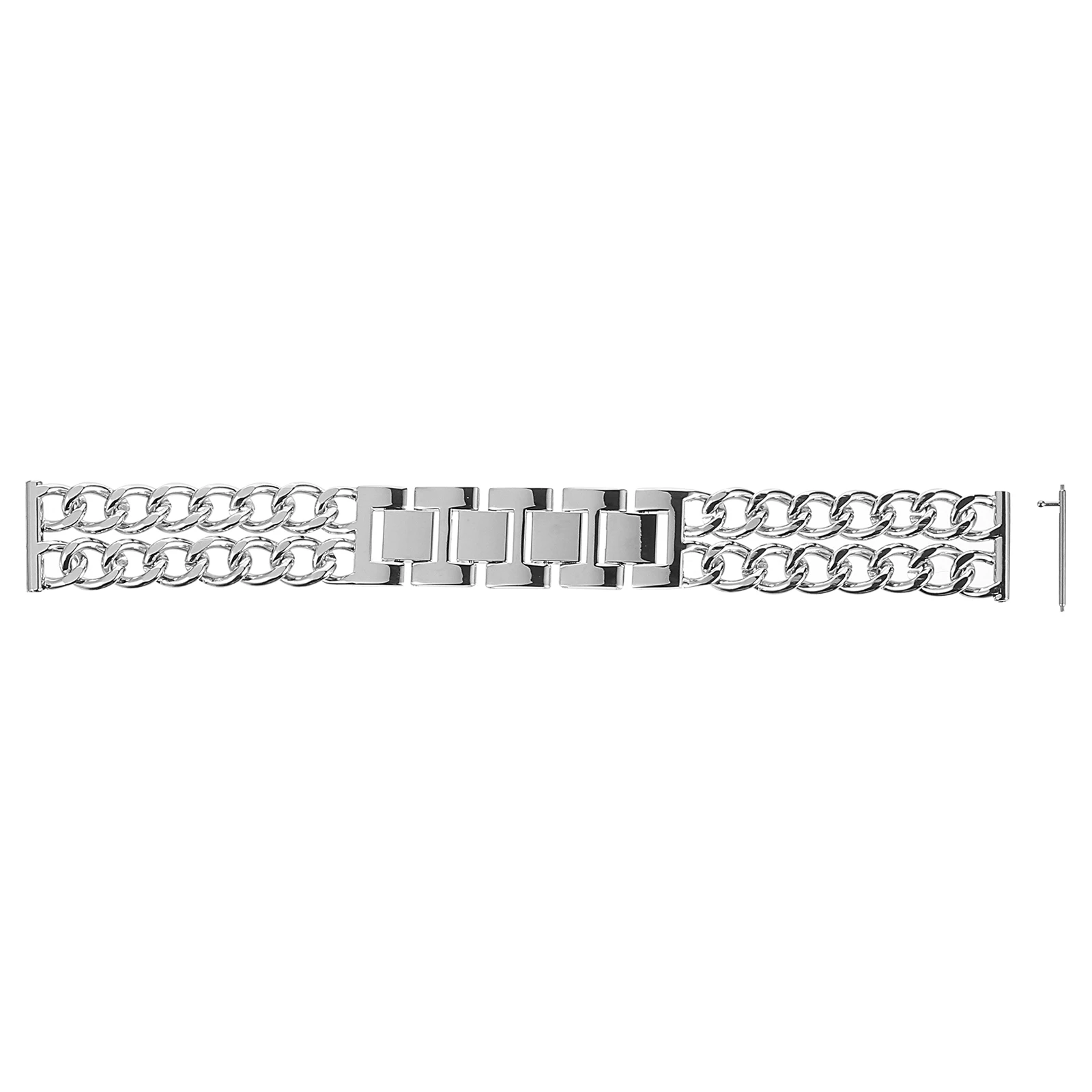 

Strap Metal Watchband Stainless Steel Wristband Silver Replacement Straps Durable Never Rusty Stylish Professional