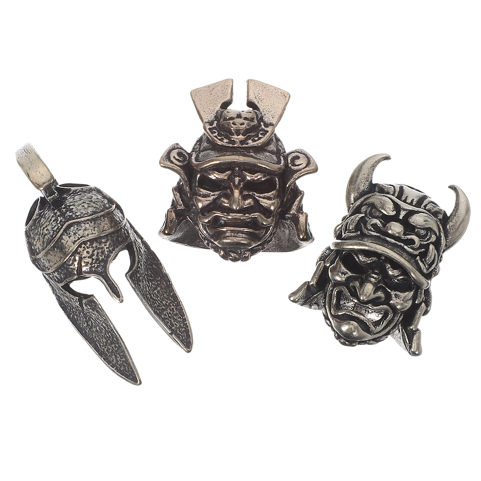 

3pcs Vintage Samurai Pendants Durable Copper Keychain Charms Japanese Style Craft Jewelry Making Supplies Good Luck Bag