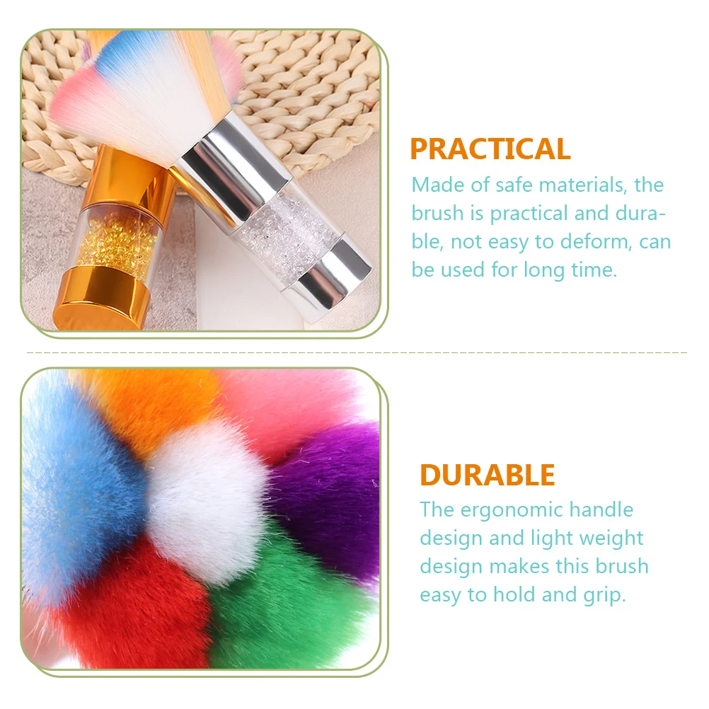 

2 pcs Nail Cleaning Brush Blush Makeup Cleaner Acrylic Beauty Tool Plastic Abs Blusher Durable Ergonomic for Women