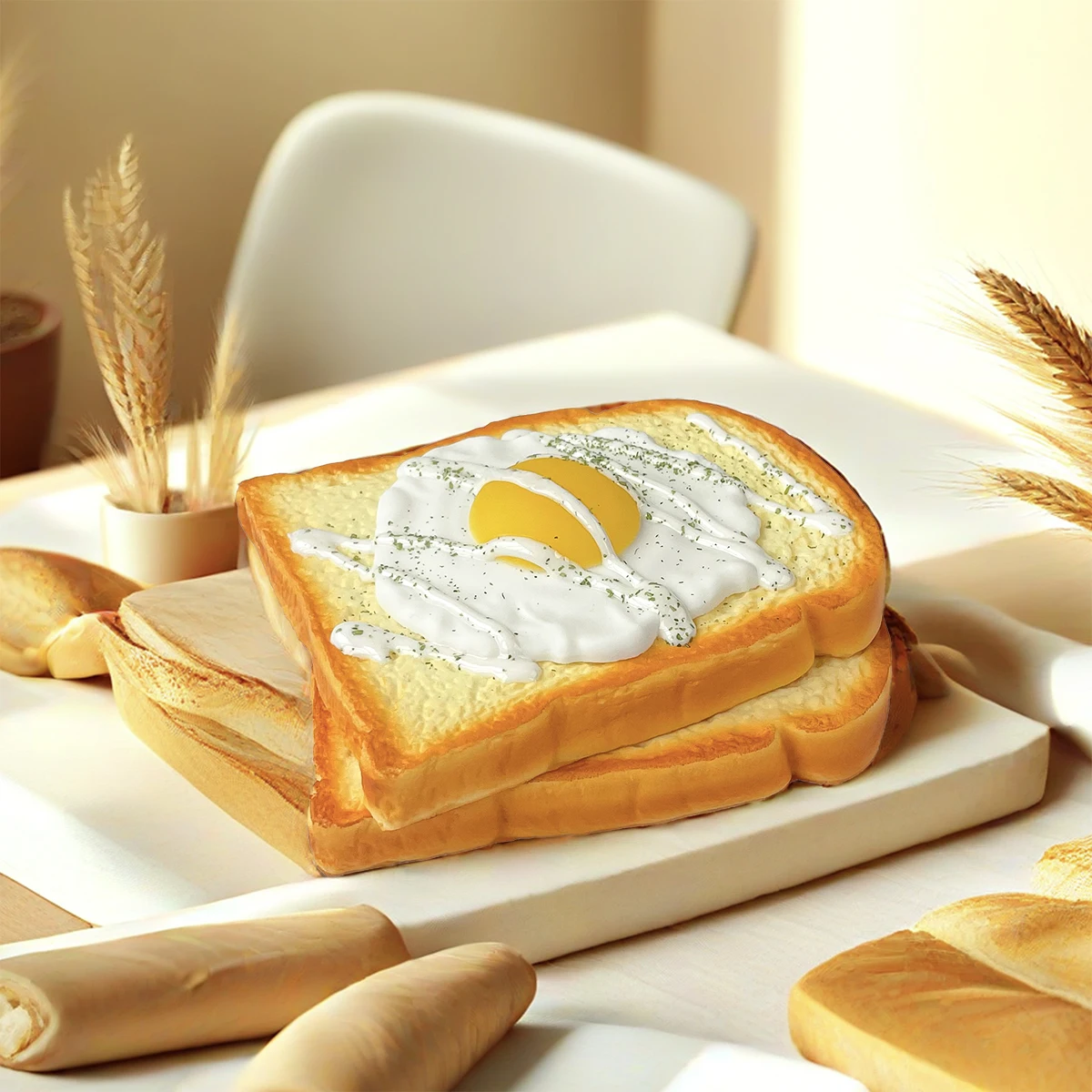 Realistisches gefälschtes gefülltes Toastmodell – lebensechtes Sandwichbrot mit Füllungen für Lebensmittelfotografie, Ausstellung und TikTok-Videos – Detail 2