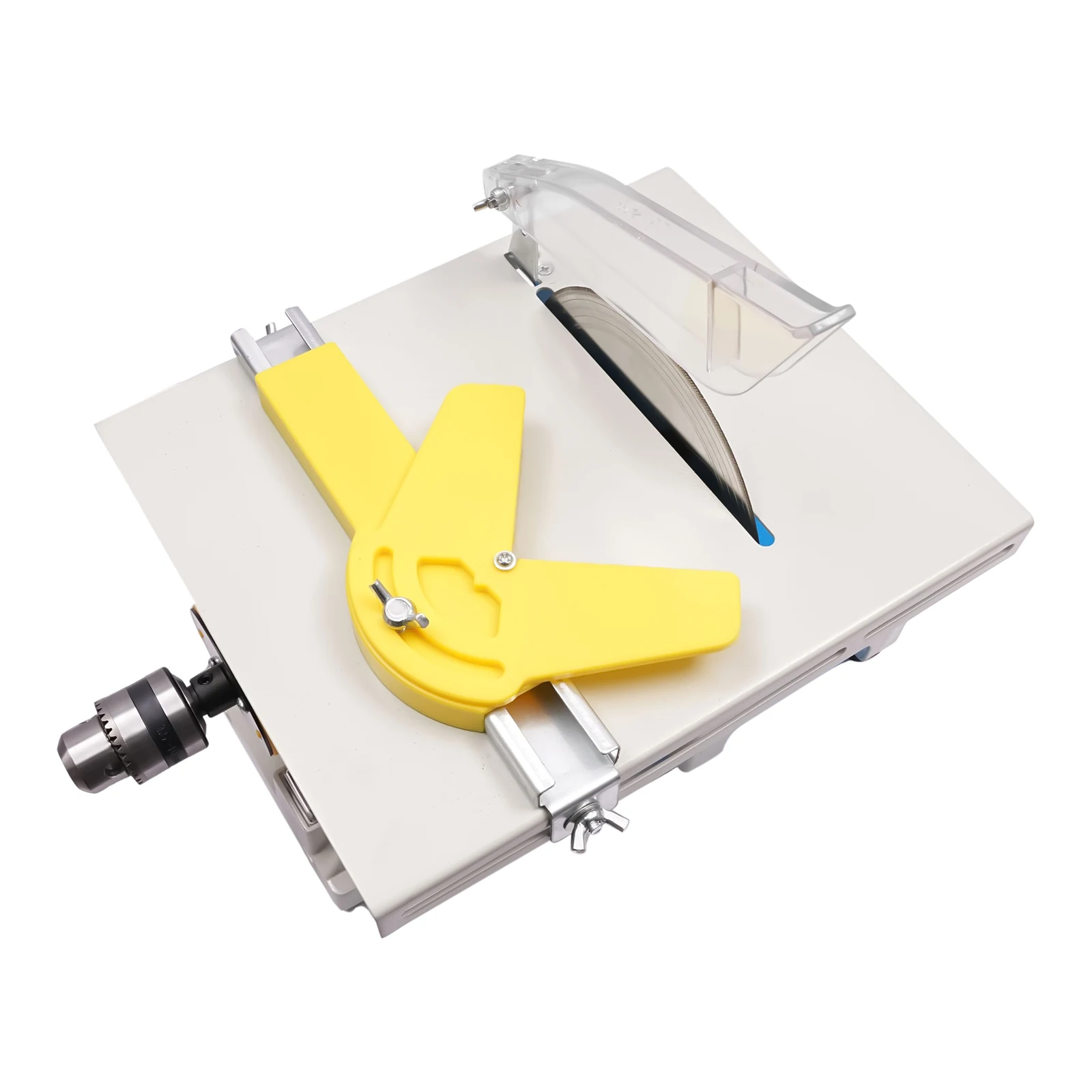 750W Table Saw, Multi-function Woodworking Tool, 6 Inch Saw Blade, Pure Copper Motor, Variable Speed 1000-10000 RPM, for Cutting, Sanding, Polishing, Drilling, 110V, Drill Chuck Clamping 0.06-0.39 in, Safety Shield, Water Tank