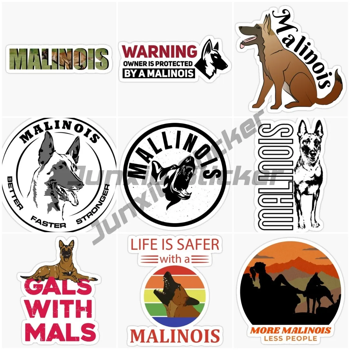 

Malinois Dog Sticker for Wall Room Table Fridge Window Motorcycle Off-road Bumper Bicycle Car Helmet Decal Customizable