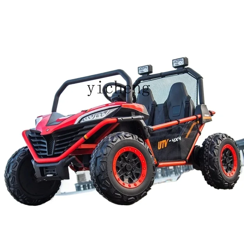 

Tqh Steel Frame Children's Electric Car Four-Wheel off-Road Car Children's Toy Car Large Two-Seat Remote Control