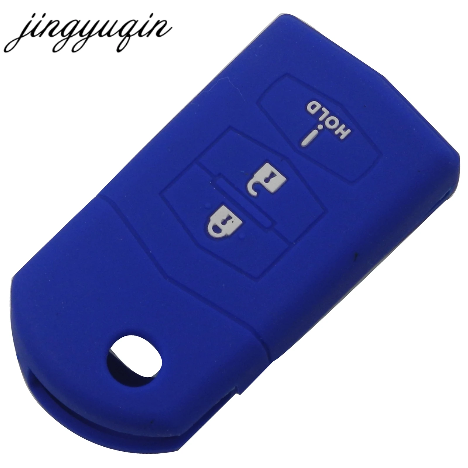 jingyuqin Silicone Cover For Mazda 3 5 6 RX-8 MX-5 Miata CX-7 CX-9 05-13 Remote Folding Flip Key Fob Case 3 Button