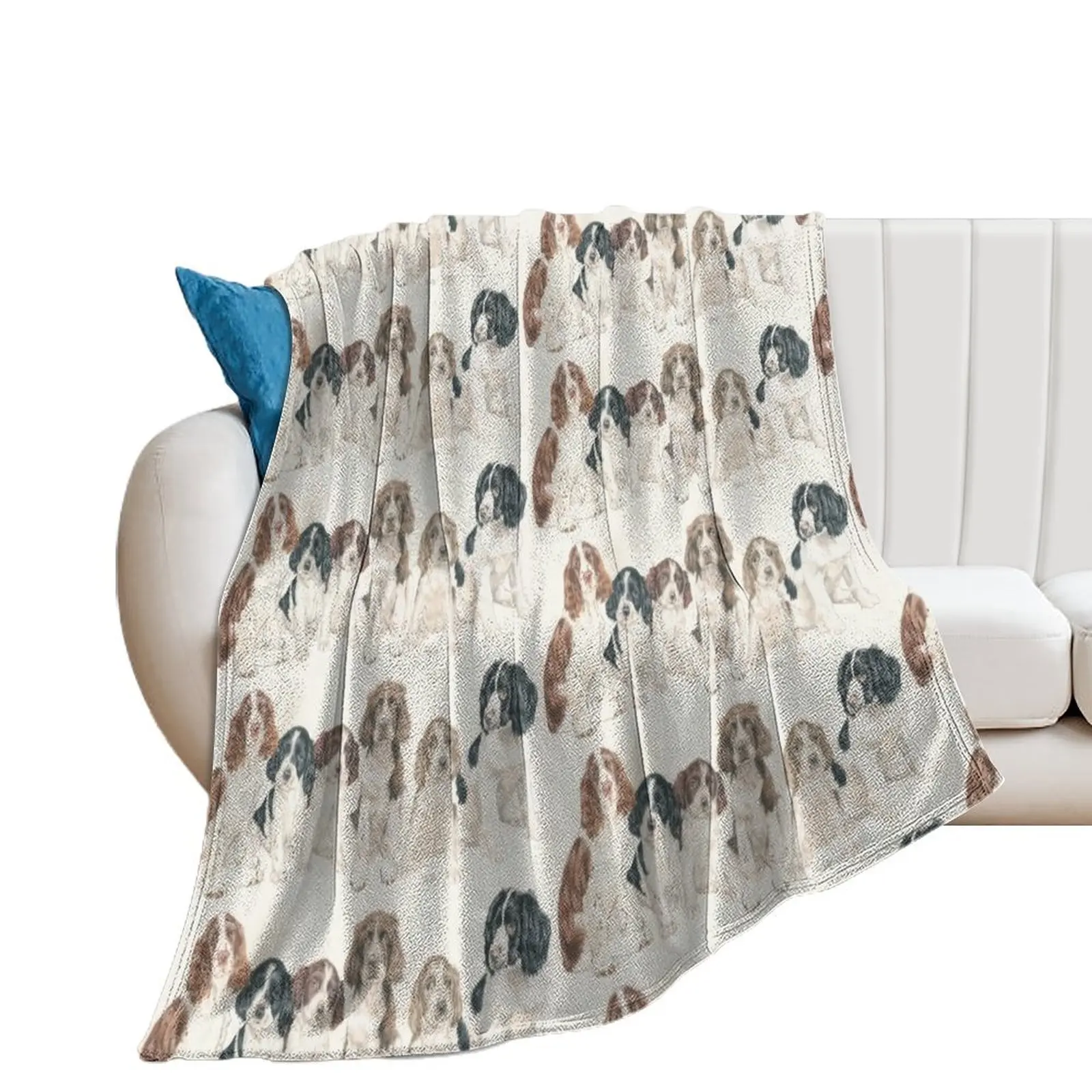 

English Springer Spaniel Puppies Throw Blanket Luxury Thicken For Decorative Sofa anime For Baby Blankets