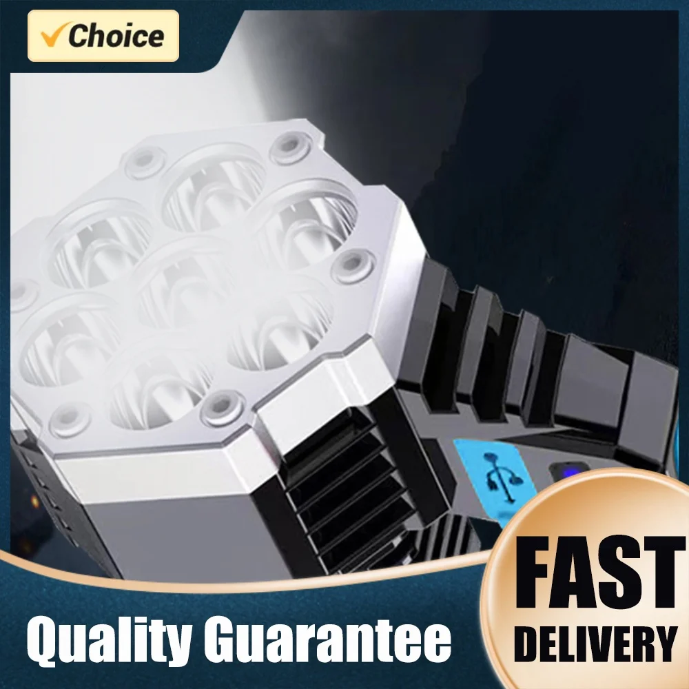 IPX 4 Waterproof Flashlight LED Work Light 4 Light Mode USB Charging Adjustable Brightness Flash Light Camping Torch for Outdoor